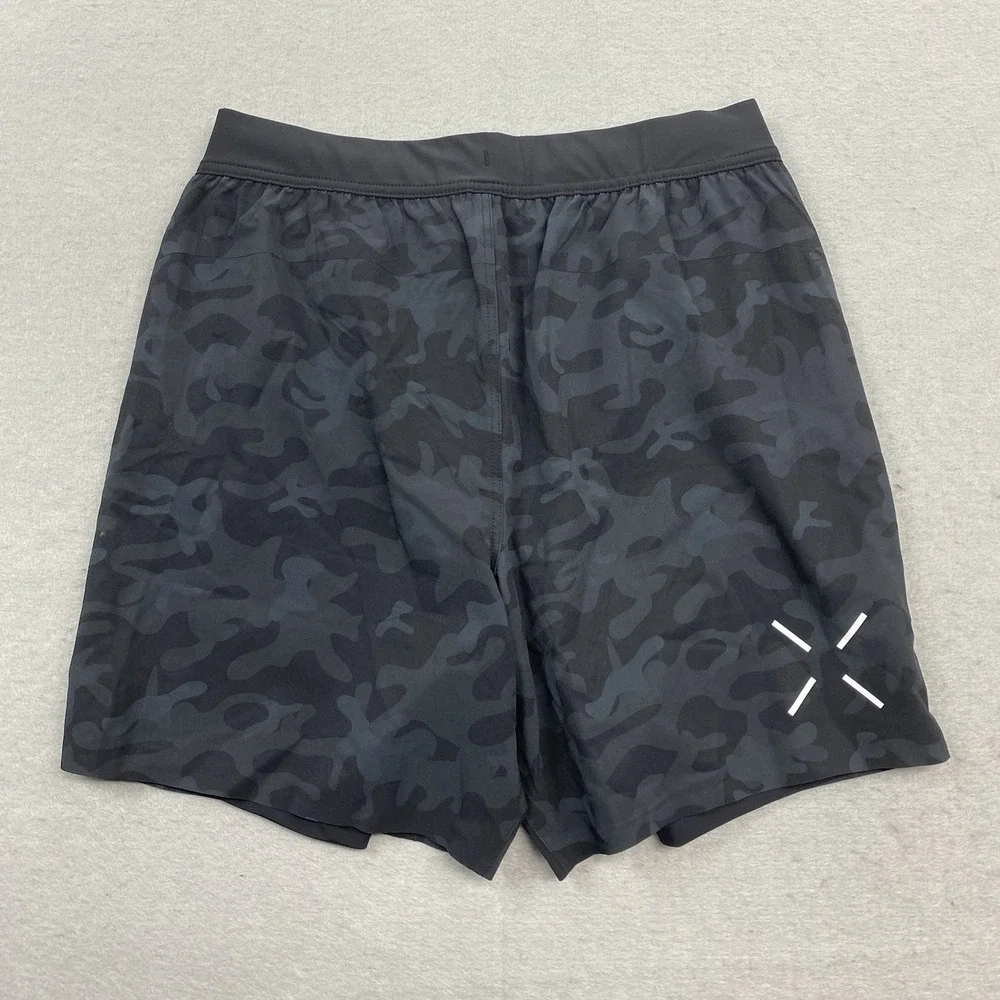 Ten Thousand Shorts Mens Medium Black Camo Interval Short Lined 7 Inseam Gym